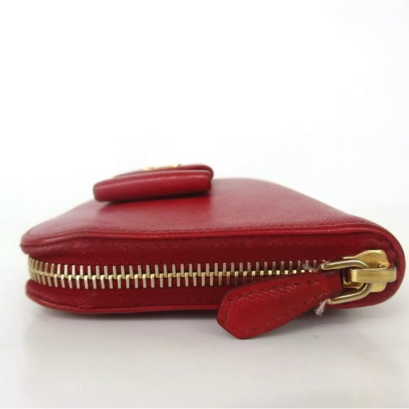 PRADA Host Pick Authentic red safiano leather long zip around Wallet with bow - Picture 11 of 17